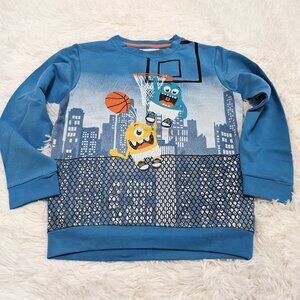 Zara Unisex Crew neck Fleece Lined Blue Long Sleeve Sweatshirt for 8Y NWOT